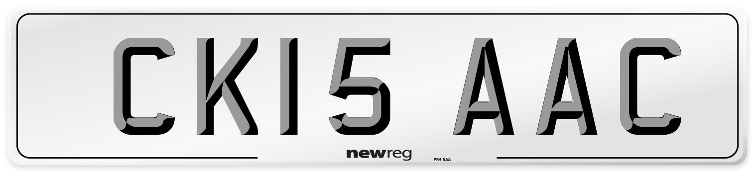 CK15 AAC Number Plate from New Reg